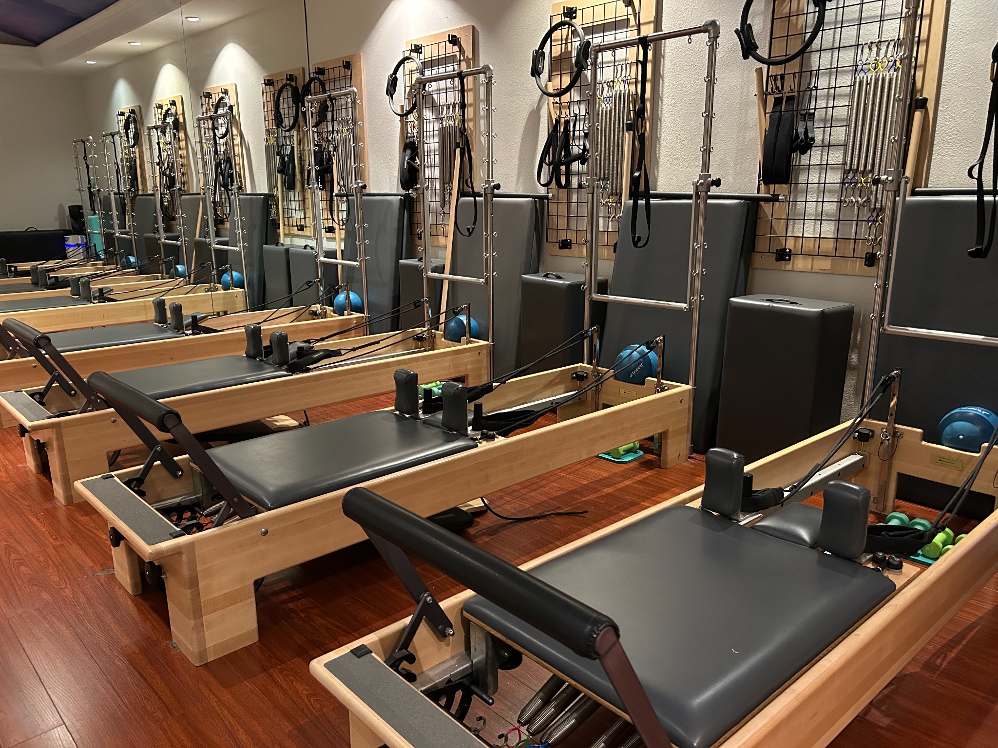 Bright reformer Pilates studio